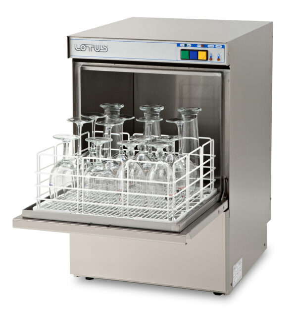 LAVABICCHIERI DOPPIA PARETE - miglior isolamento acustico e maggior resa termica - vasca con angoli arrotondati, funzionamento completamente automatico a tasti elettromeccanici, microinterruttore magnetico per arresto funzionamento in caso di apertura por