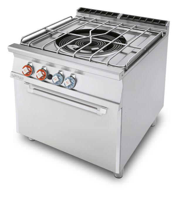 "PAELLERO" GAS SU FORNO GAS statico cm. 67x73x34h, temp: 150÷300°C, con 1 griglia cm.65x71 GN2/1 (inclusa 1 testata chiusura piano mod.TPC-9)