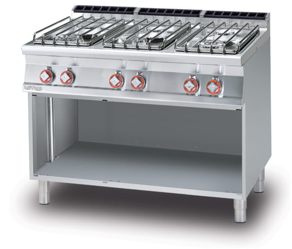 PIANO COTTURA GAS SU MOBILE A GIORNO 6 fuochi (inclusa 1 testata chiusura piano mod.TPA-7)