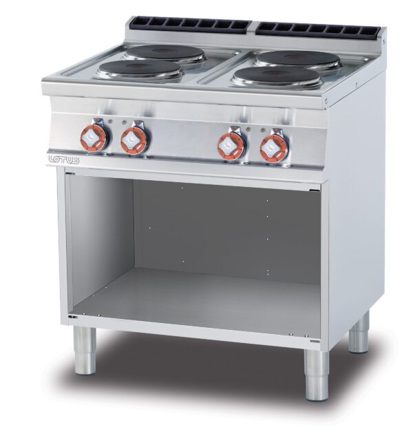 PIANO COTTURA TRIFASE SU MOBILE A GIORNO N. 4 piastre (inclusa 1 testata chiusura piano mod.TPA-7)