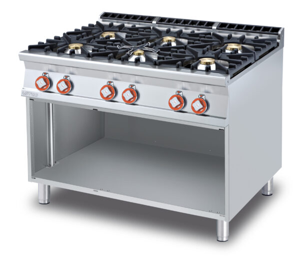 PIANO COTTURA GAS SU MOBILE A GIORNO 6 fuochi (inclusa 1 testata chiusura piano mod.TPC-9)