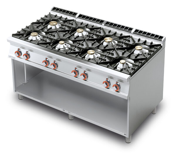 PIANO COTTURA GAS SU MOBILE A GIORNO - 8 Fuochi (inclusa 1 testata chiusura piano mod.TPC-9)