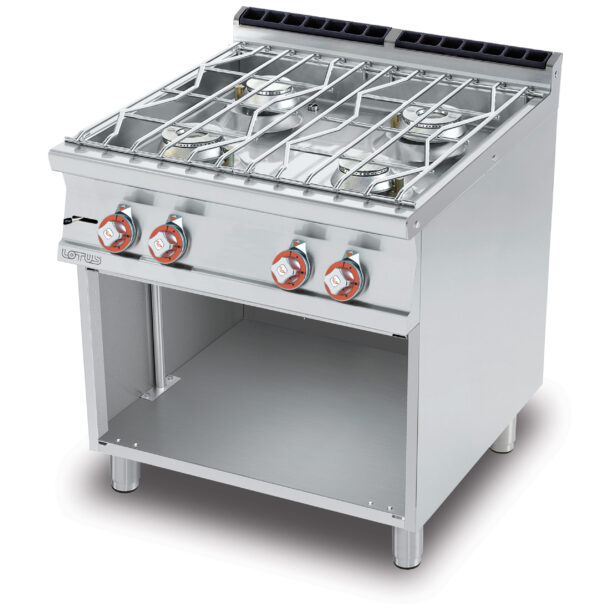 PIANO COTTURA ACQUA SU MOBILE A GIORNO - 4 fuochi - Rubinetto carico acqua, sfioratore (inclusa 1 testata chiusura piano mod.TPA-7)