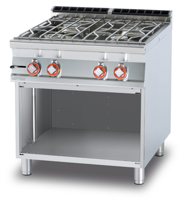 PIANO COTTURA ACQUA SU MOBILE A GIORNO - 4 fuochi - Rubinetto carico acqua, sfioratore (inclusa 1 testata chiusura piano mod.TPA-9)