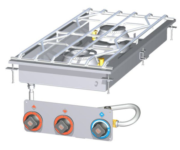 PIANO COTTURA ACQUA 2 fuochi - Rubinetto carico acqua, sfioratore