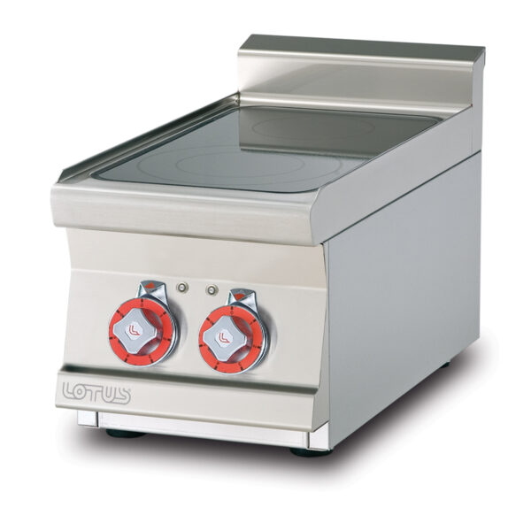 PIANO COTTURA VETROCERAMICA TRIFASE -  N. 2 zone - vetro cm.25x47