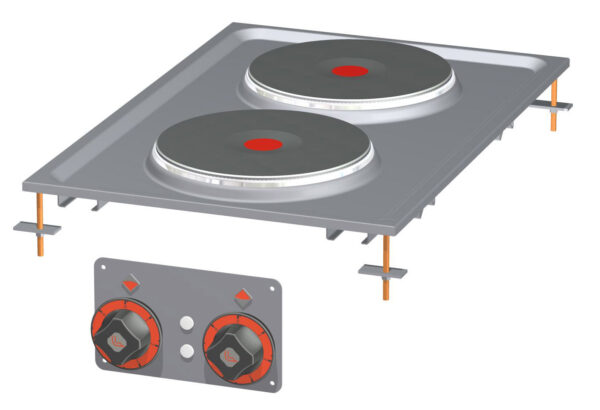 PIANO COTTURA TRIFASE N. 2 piastre