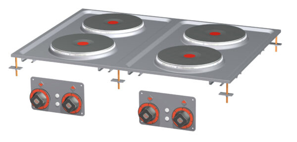 PIANO COTTURA TRIFASE N. 4 piastre