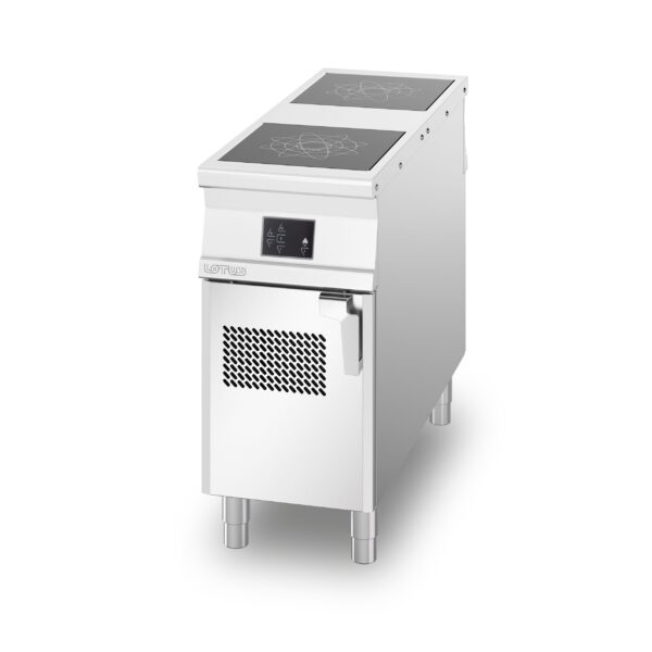 PIANO COTTURA INDUZIONE PASSANTE 2 zone - 2 vetri cm.35x35 - comandi digitali (inclusa 1 testata chiusura piano mod.TPA-11)