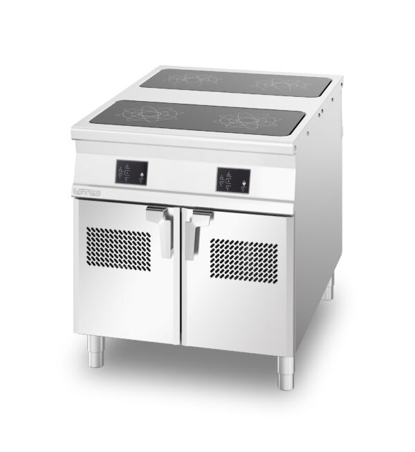 PIANO COTTURA INDUZIONE PASSANTE 4 zone - 2 vetri cm.77x35 - comandi digitali (inclusa 1 testata chiusura piano mod.TPA-11)