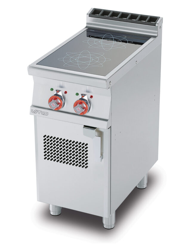 PIANO COTTURA INDUZIONE TRIFASE - N. 2 zone - Vetro cm.35x57 (inclusa 1 testata chiusura piano mod.TPA-7)