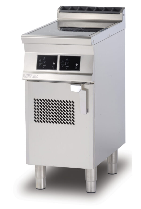 PIANO COTTURA INDUZIONE TRIFASE - N. 2 zone - Vetro cm.35x57 - comandi digitali (inclusa 1 testata chiusura piano mod.TPA-7)