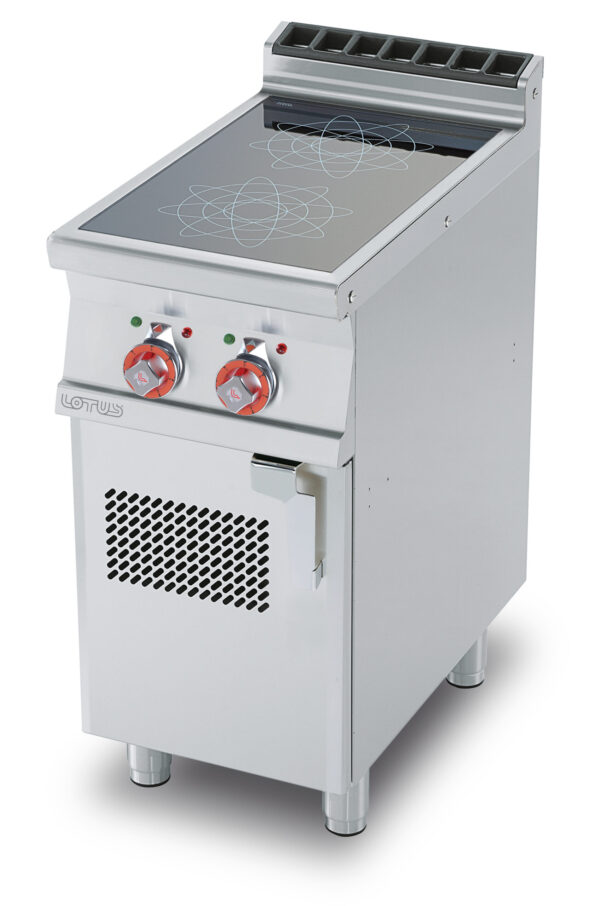 PIANO COTTURA INDUZIONE TRIFASE - N. 2 zone - Vetro cm.35x77 (inclusa 1 testata chiusura piano mod.TPA-9)