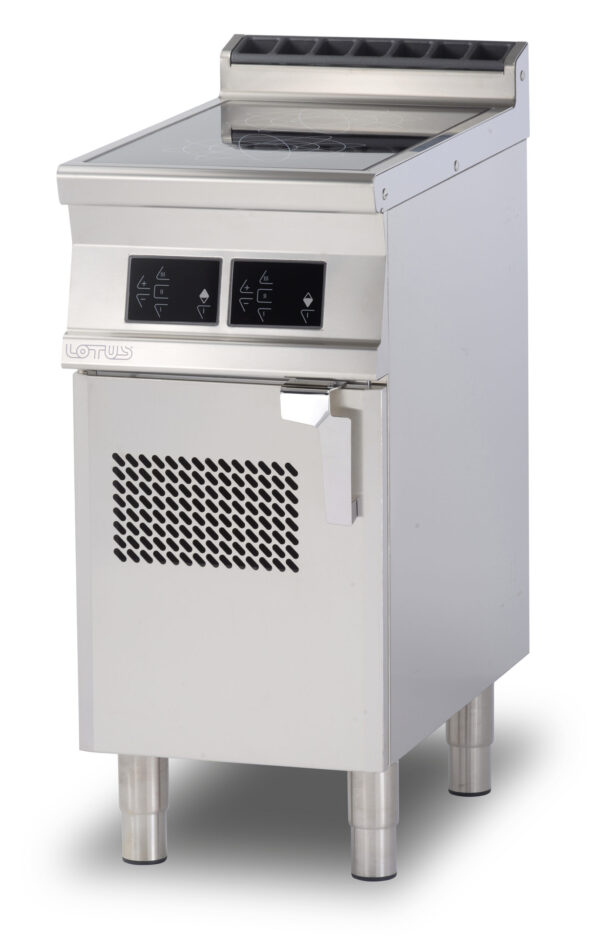 PIANO COTTURA INDUZIONE TRIFASE - N. 2 zone - Vetro cm.35x77 - comandi digitali (inclusa 1 testata chiusura piano mod.TPA-9)