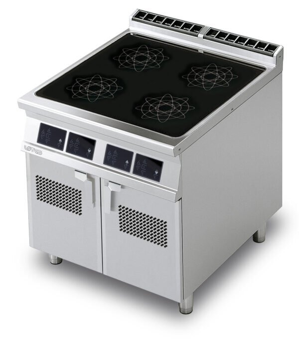 PIANO COTTURA INDUZIONE TRIFASE - N. 4 zone - Vetro cm.75x77 - comandi digitali (inclusa 1 testata chiusura piano mod.TPA-9)