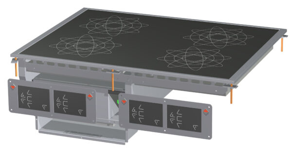 PIANO COTTURA INDUZIONE TRIFASE -  N. 4 zone - Vetro cm.75x57 (non posizionare su forni o cassettiere) - comandi digitali