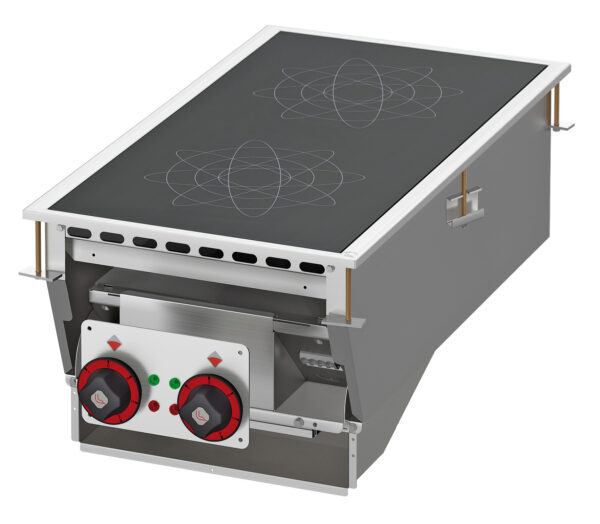 PIANO COTTURA INDUZIONE TRIFASE -  N. 2 zone - Vetro cm.35x77 (non posizionare su forni o cassettiere)