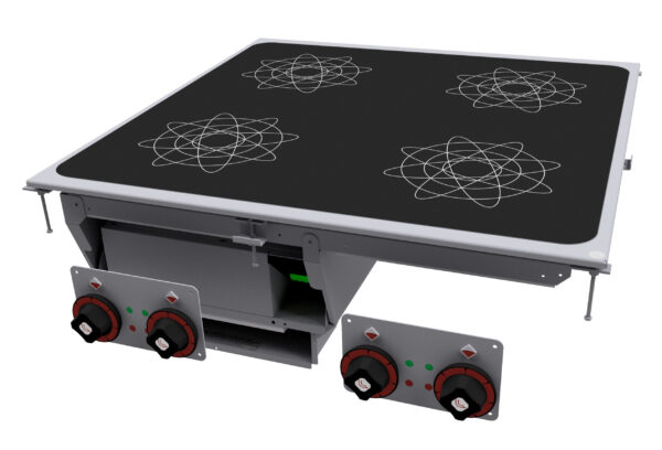 PIANO COTTURA INDUZIONE TRIFASE -  N. 4 zone - Vetro cm.75x77 (non posizionare su forni o cassettiere)