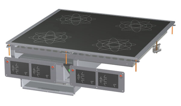 PIANO COTTURA INDUZIONE TRIFASE -  N. 4 zone - Vetro cm.75x77 (non posizionare su forni o cassettiere) - comandi digitali