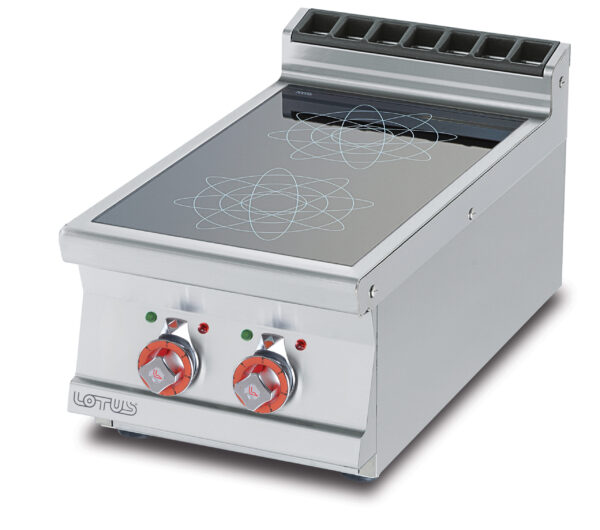 PIANO COTTURA INDUZIONE TRIFASE -  N. 2 zone - Vetro cm.35x57 (non posizionare su forni o cassettiere) (inclusa 1 testata chiusura piano mod.TPA-7)