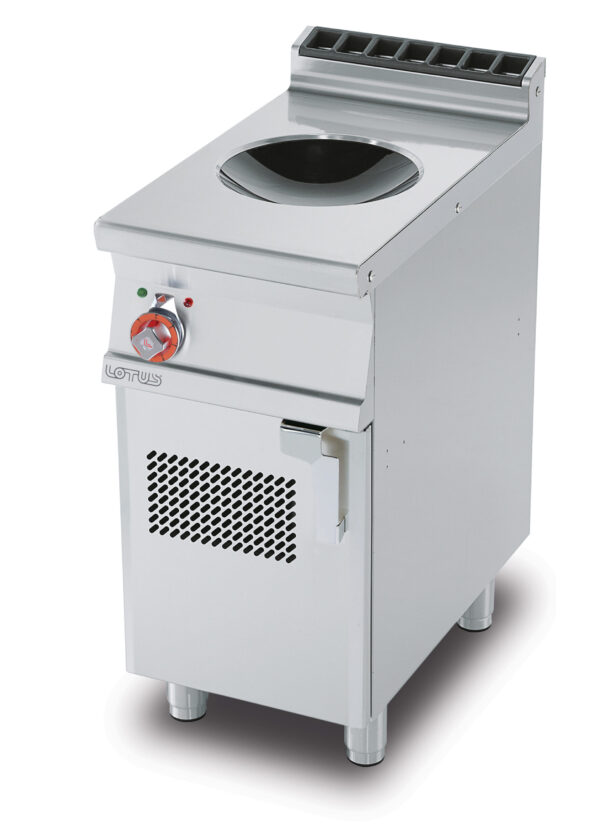 PIANO COTTURA INDUZIONE TRIFASE "WOK" -  N. 1 zona - Vetro Ø 30 cm. (inclusa 1 testata chiusura piano mod.TPA-7)