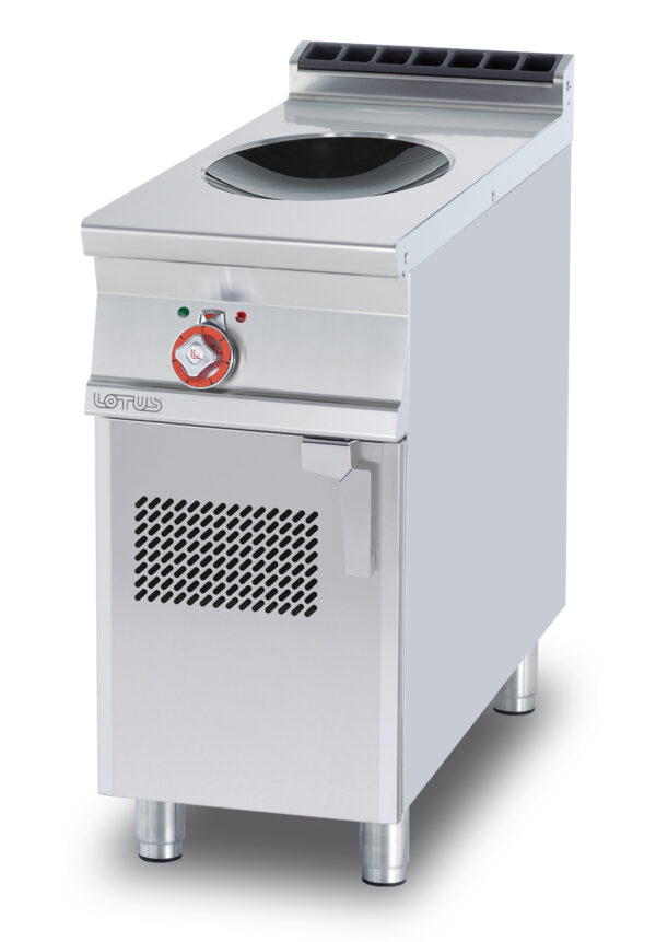 PIANO COTTURA INDUZIONE TRIFASE "WOK" -  N. 1 zona - Vetro Ø 30 cm. (inclusa 1 testata chiusura piano mod.TPA-9)