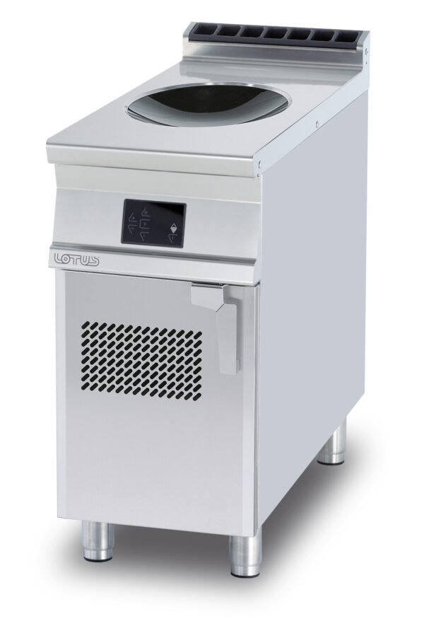 PIANO COTTURA INDUZIONE TRIFASE "WOK" -  N. 1 zona - Vetro Ø 30 cm. - comandi digitali (inclusa 1 testata chiusura piano mod.TPA-9)