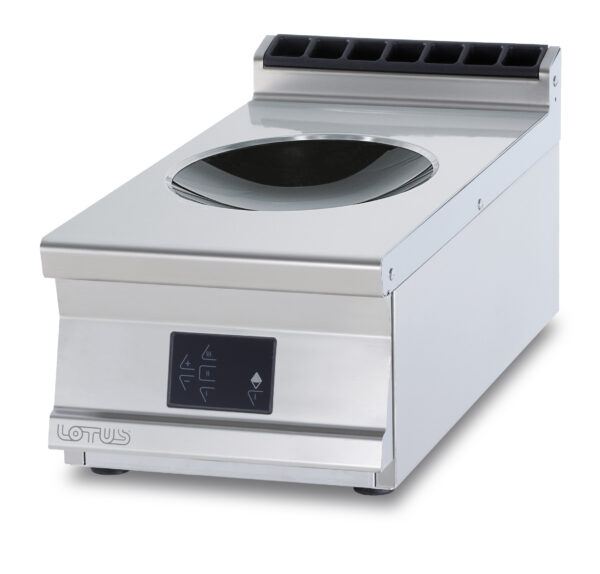 PIANO COTTURA INDUZIONE TRIFASE "WOK" -  N. 1 zona - Vetro Ø 30 cm. (non posizionare su forni o cassettiere) - comandi digitali (inclusa 1 testata chiusura piano mod.TPA-9)