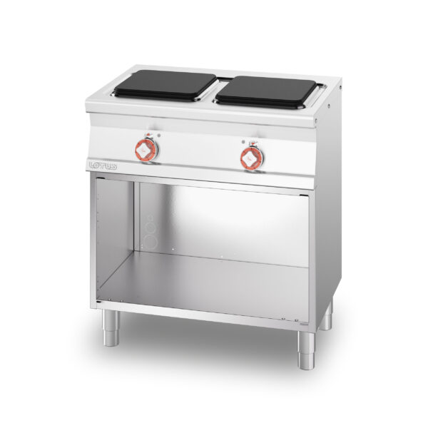 PIANO COTTURA ELETTRICO SU MOBILE A GIORNO - N. 2 piastre quadre (inclusa 1 testata chiusura piano mod.TPA-55)