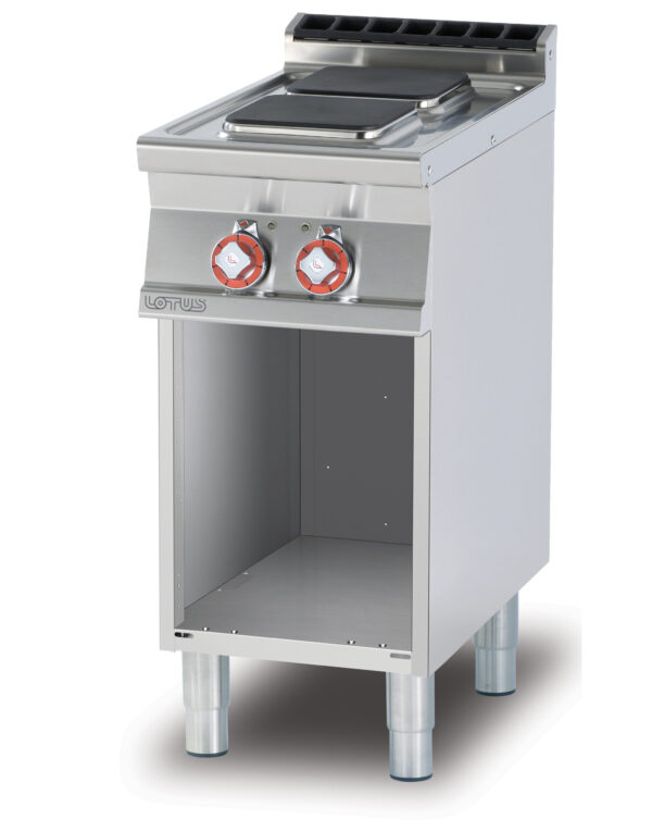 PIANO COTTURA TRIFASE SU MOBILE A GIORNO - N. 2 piastre quadre (inclusa 1 testata chiusura piano mod.TPA-7)