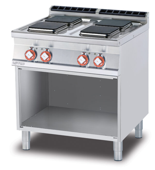 PIANO COTTURA TRIFASE SU MOBILE A GIORNO - N. 4 piastre quadre (inclusa 1 testata chiusura piano mod.TPA-7)