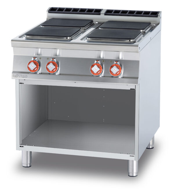 PIANO COTTURA TRIFASE SU MOBILE A GIORNO - N. 4 piastre quadre (inclusa 1 testata chiusura piano mod.TPA-9)