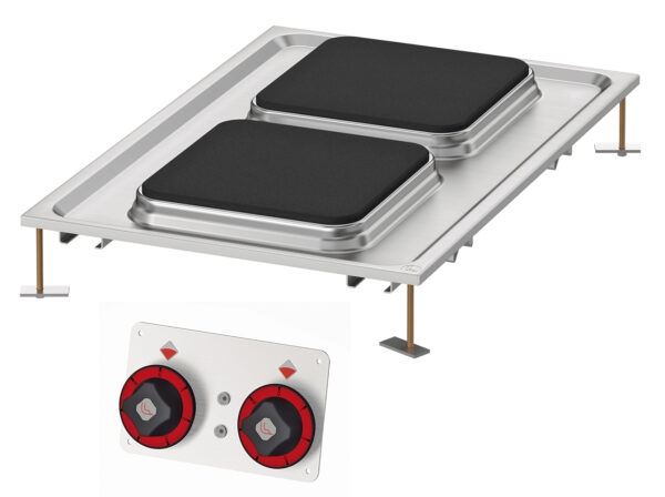 PIANO COTTURA TRIFASE - N. 2 piastre quadre