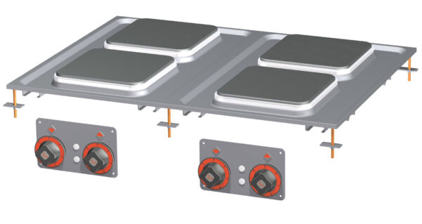 PIANO COTTURA TRIFASE - N. 4 piastre quadre
