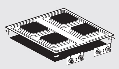 PIANO COTTURA TRIFASE - N. 4 piastre quadre