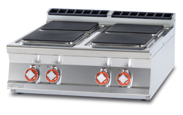 PIANO COTTURA TRIFASE - N. 4 piastre quadre (inclusa 1 testata chiusura piano mod.TPA-9)