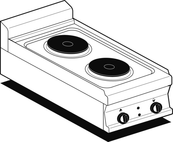 PIANO COTTURA TRIFASE N. 2 piastre