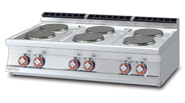 PIANO COTTURA TRIFASE N. 6 piastre (inclusa 1 testata chiusura piano mod.TPA-7)