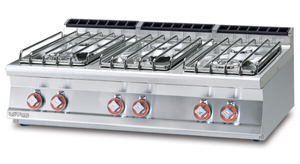 PIANO COTTURA GAS 6 fuochi (inclusa 1 testata chiusura piano mod.TPA-7)