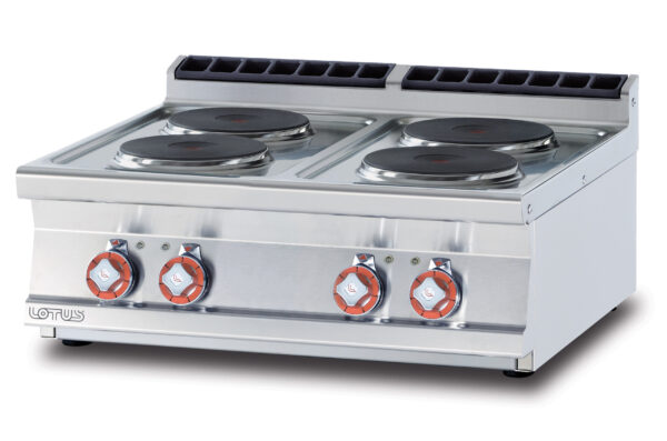 PIANO COTTURA TRIFASE N. 4 piastre (inclusa 1 testata chiusura piano mod.TPA-7)