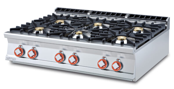 PIANO COTTURA GAS 6 fuochi (inclusa 1 testata chiusura piano mod.TPC-9)