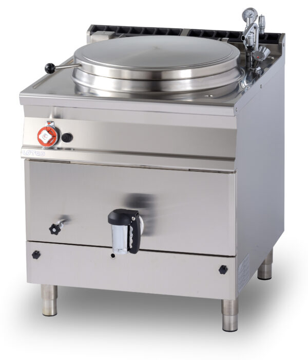 PENTOLA INDIRETTA GAS LT. 100 AUTOCLAVE Vasca Ø cm. 60x42h - carico automatico intercapedine (inclusa 1 testata chiusura piano mod.TPA-9)