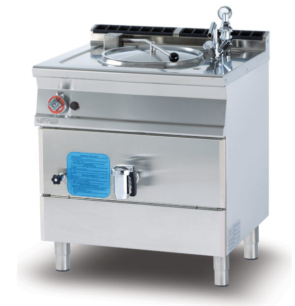 PENTOLA INDIRETTA A GAS LT. 50 Vasca Ø cm. 40x45h - carico automatico intercapedine (inclusa 1 testata chiusura piano mod.TPA-7)