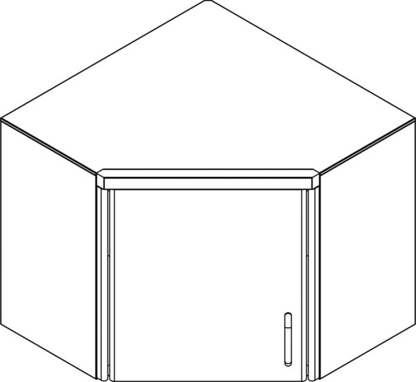 PENSILE AD ANGOLO CON PORTA E RIPIANO INTERMEDIO
