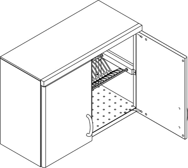 PENSILE SCOLAPIATTI CON PORTE, GUARNIZIONE  E PORTAPIATTI