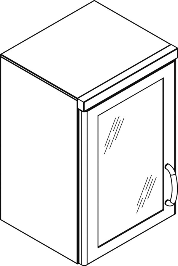 PENSILE CON PORTA VETRO E RIPIANO INTERMEDIO