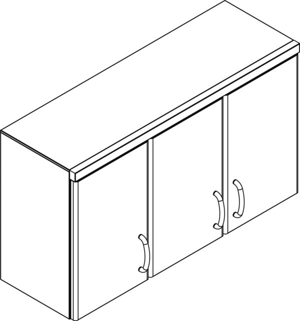 PENSILE CON 3 PORTE, GUARNIZIONI E RIPIANO INTERMEDIO