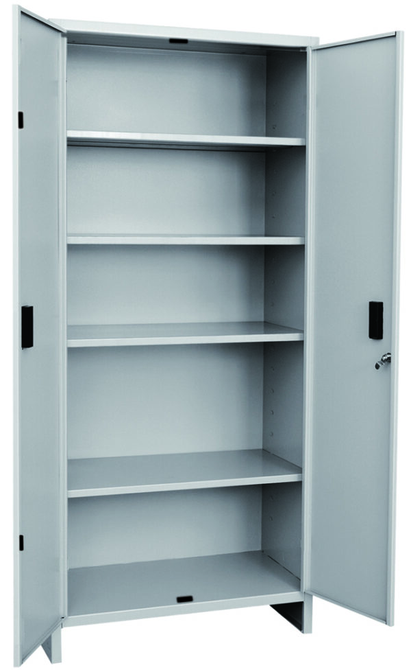 Armadio Tuttopiani metallo monoblocco 2 ante con 4 ripiani - Serratura con chiave