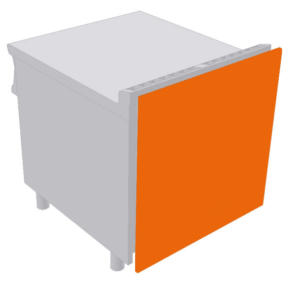 SOVRAPPREZZO schiena posteriore a vista serie 60/70/90 verniciata RAL2004 OPACO "ARANCIO PURO"