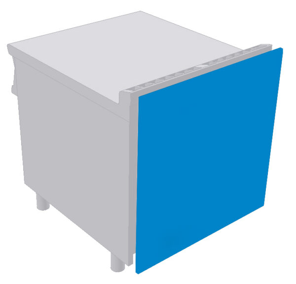 SOVRAPPREZZO schiena posteriore a vista serie 60/70/90 verniciata RAL5015 OPACO "BLU CIELO"